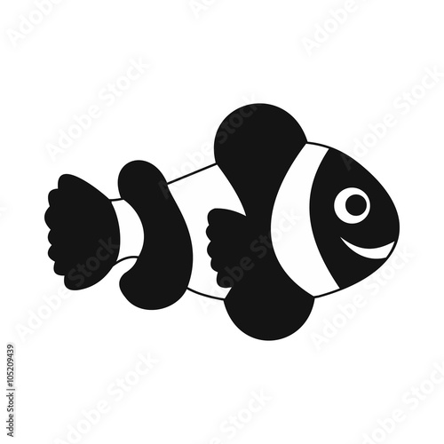 Clownfish flag icon, simple style