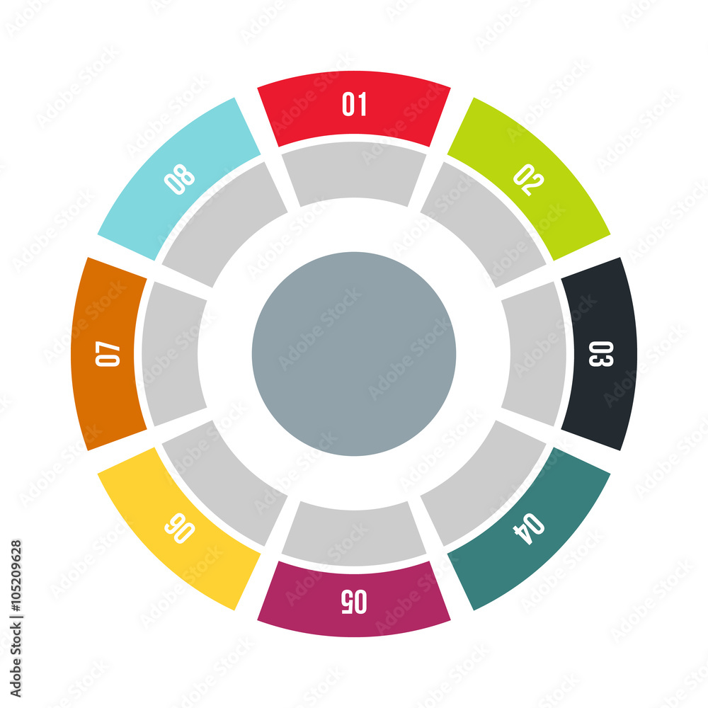 Naklejka premium Round chart icon, flat style