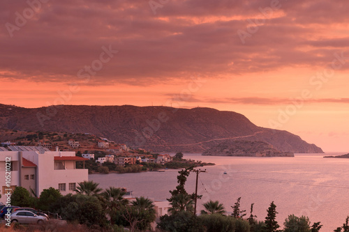 A view of the fishing village of Elounda. Early morning. Crete. © shpak