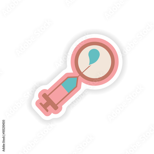 paper sticker on white background artificial insemination