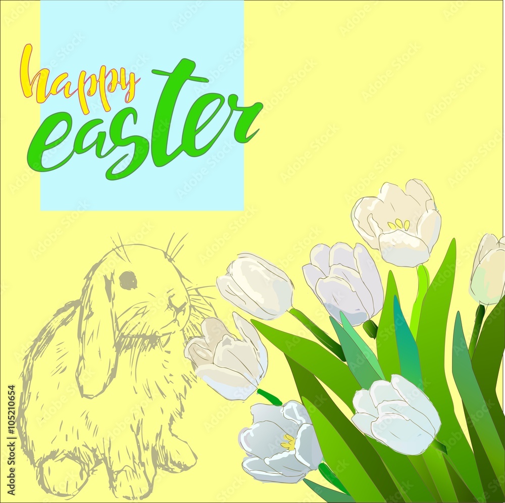 Happy Easter Typographical Background Happy Easter Typographical Background