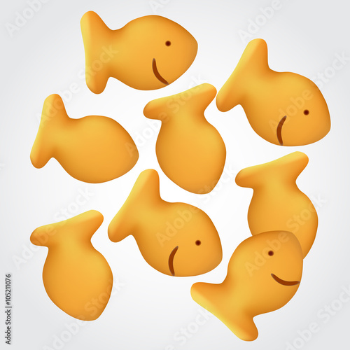 salty fish cookies illustration on a white background