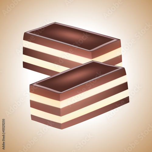chocolate bar - illustration on brown background