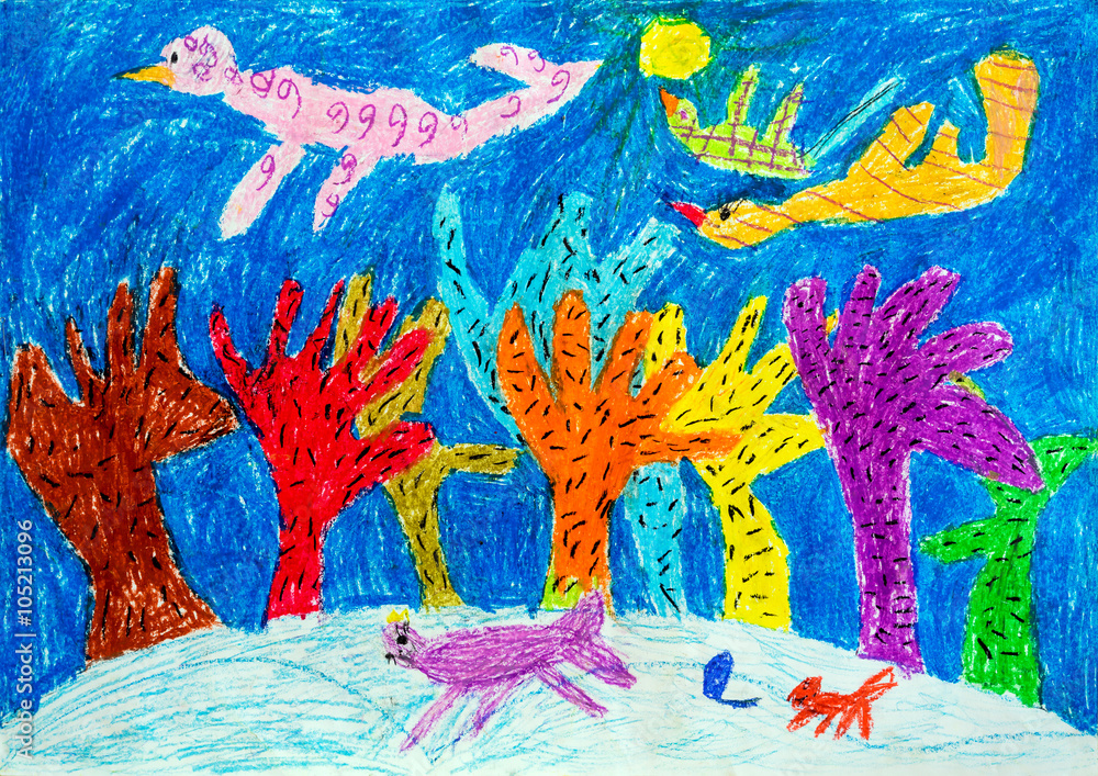 Fototapeta premium Children's drawing