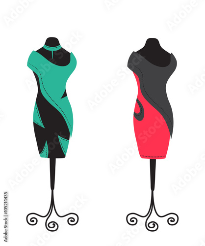 model designer dresses  on the hanger