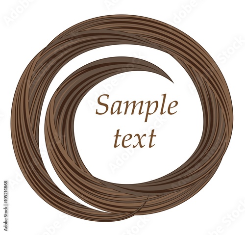 Abstract round frame hair red curl design element