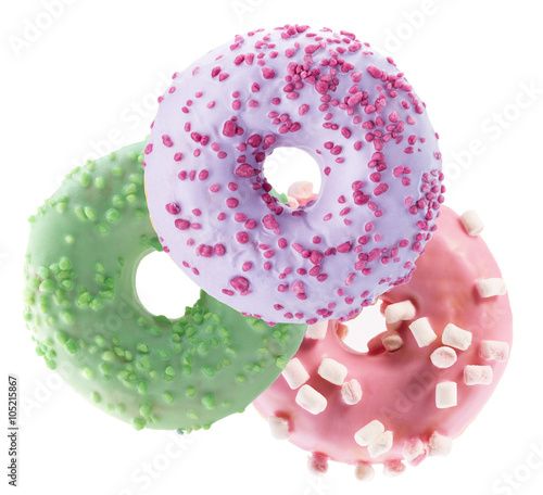 glazed donuts isolated on white background