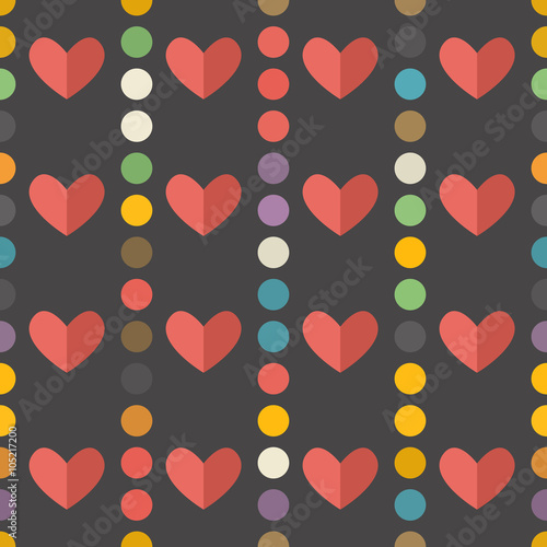 Vector Seamless multicolored Hearts pattern