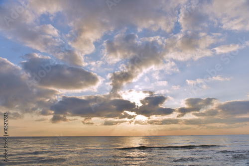 The sun rise in the morning seaside beautiful    