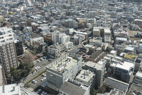 東京都市風景　俯瞰　練馬区　板橋区　住宅街　マンションと戸建てが密集
