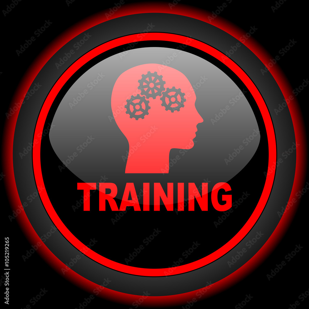 training black and red glossy internet icon on black background training black and red glossy internet icon on black background