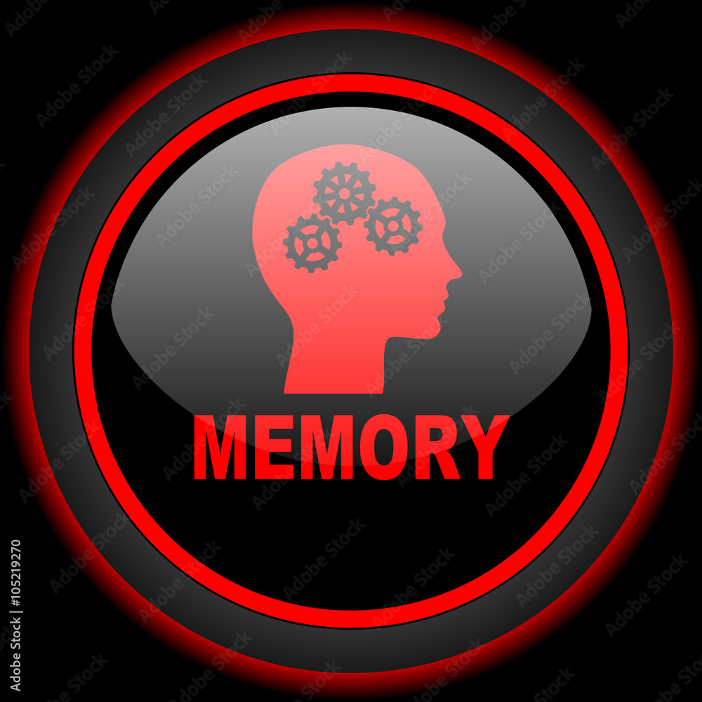 memory black and red glossy internet icon on black background memory black and red glossy internet icon on black background