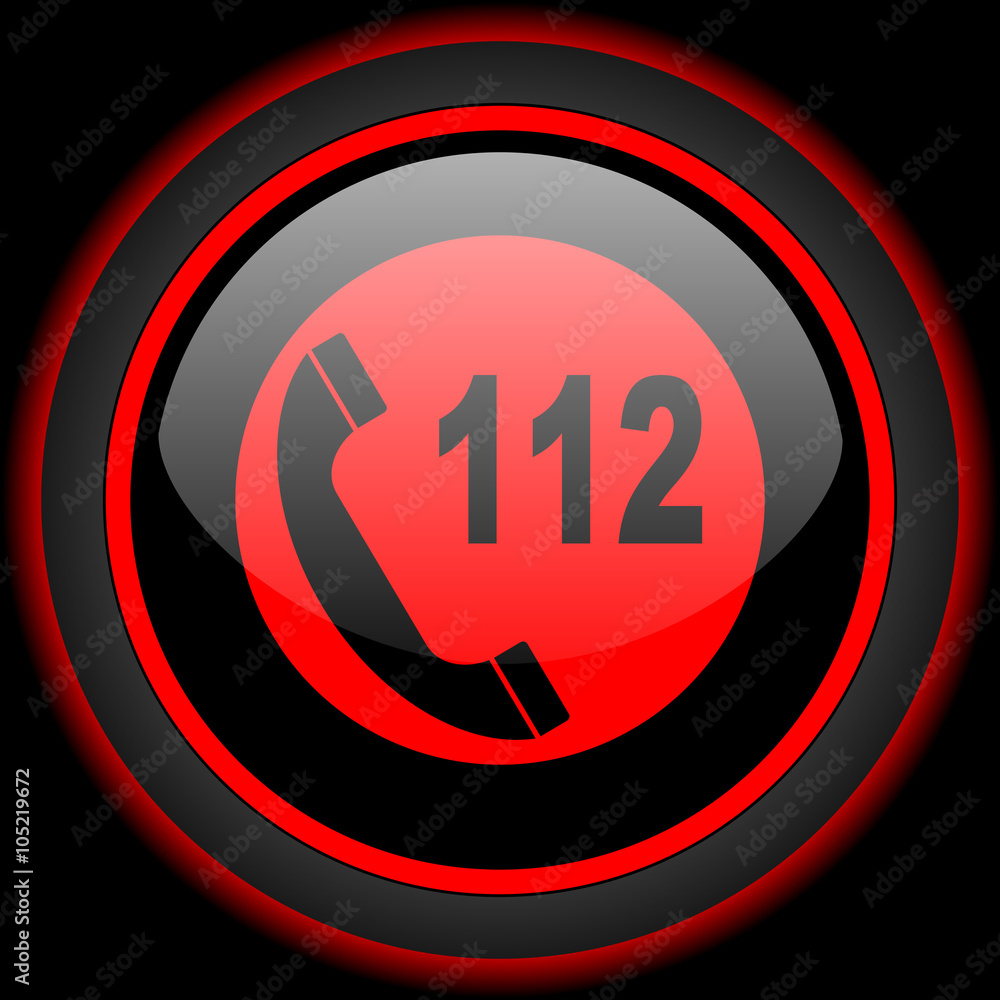 emergency call black and red glossy internet icon on black background emergency call black and red glossy internet icon on black background