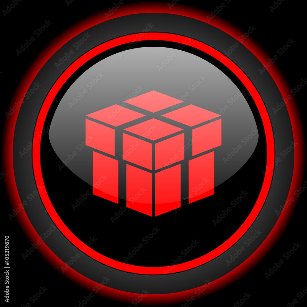 box black and red glossy internet icon on black background box black and red glossy internet icon on black background