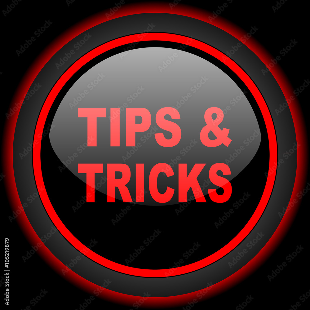 tips tricks black and red glossy internet icon on black background tips tricks black and red glossy internet icon on black background