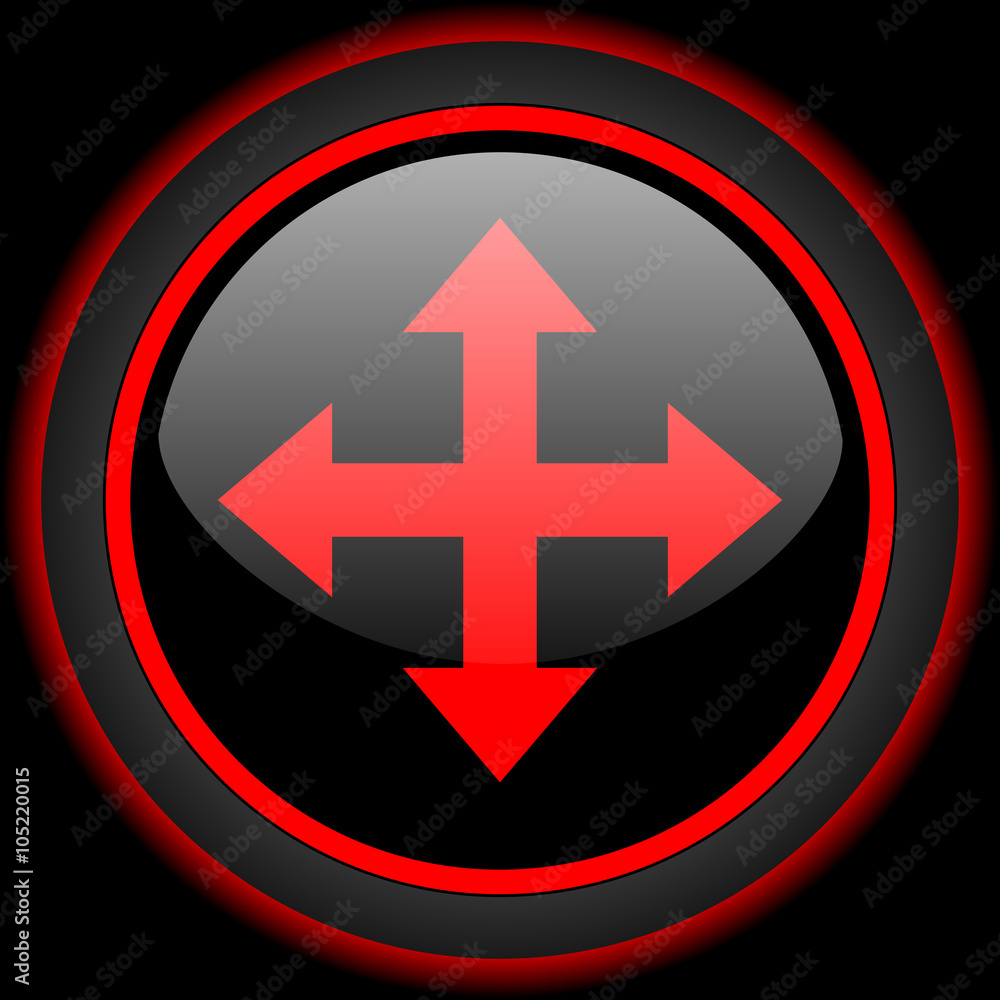arrow black and red glossy internet icon on black background arrow black and red glossy internet icon on black background