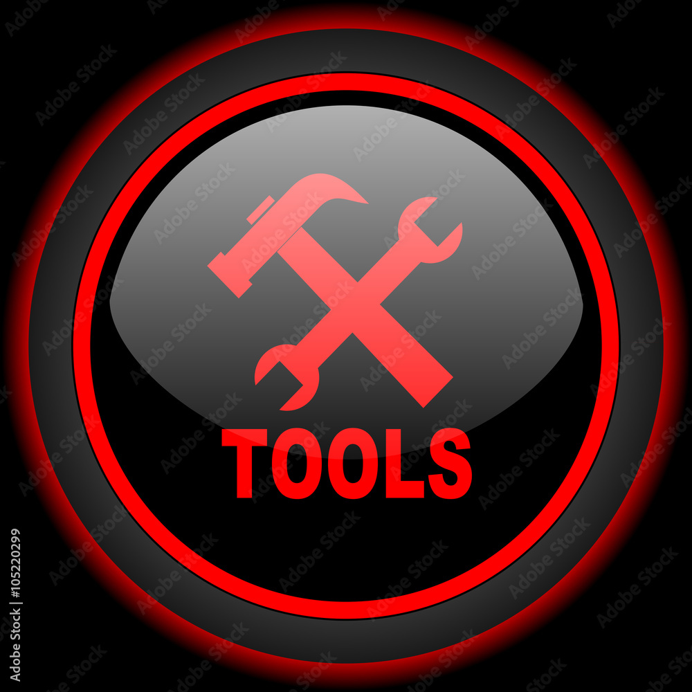 Fototapeta premium tool black and red glossy internet icon on black background