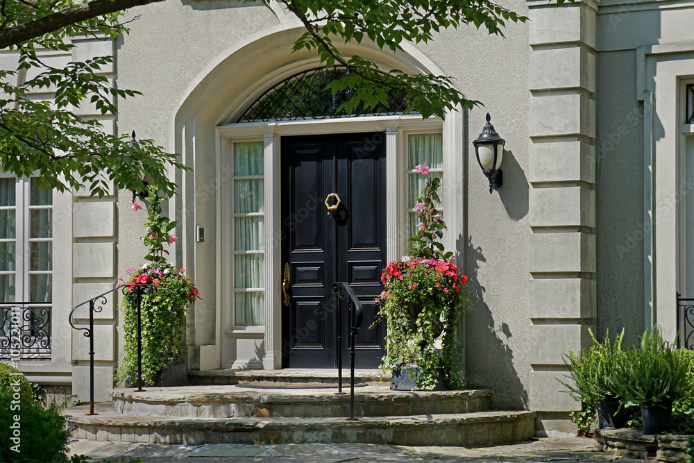 Obraz premium elegant front door with flowers