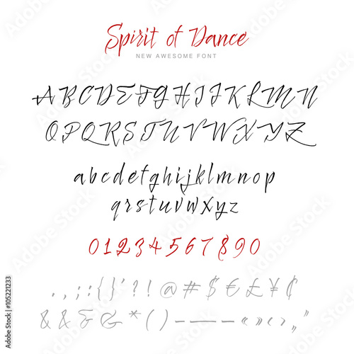 Hand drawn letters. Letters of the alphabet written with a folded pen