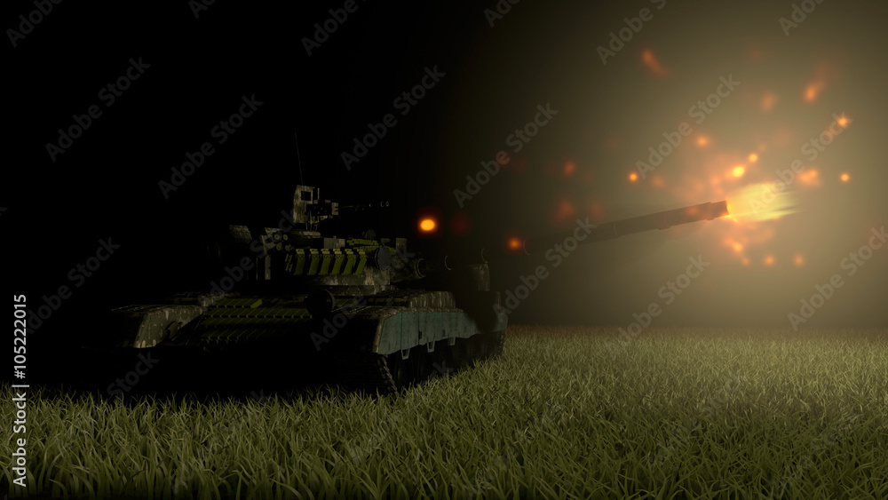 Fototapeta premium Shot of a tank gun