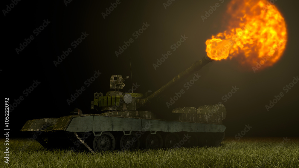 Fototapeta premium Shot of a tank gun