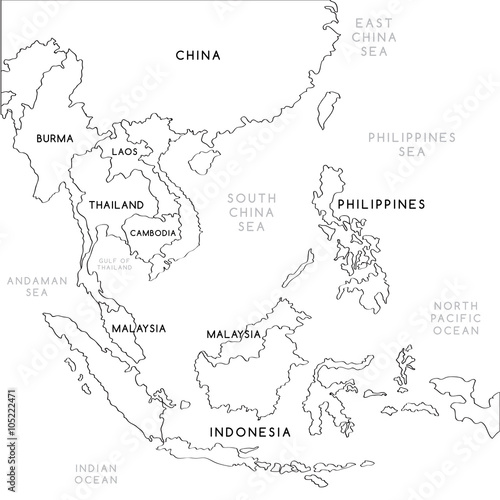 South East Asia Map : Vector Illustration