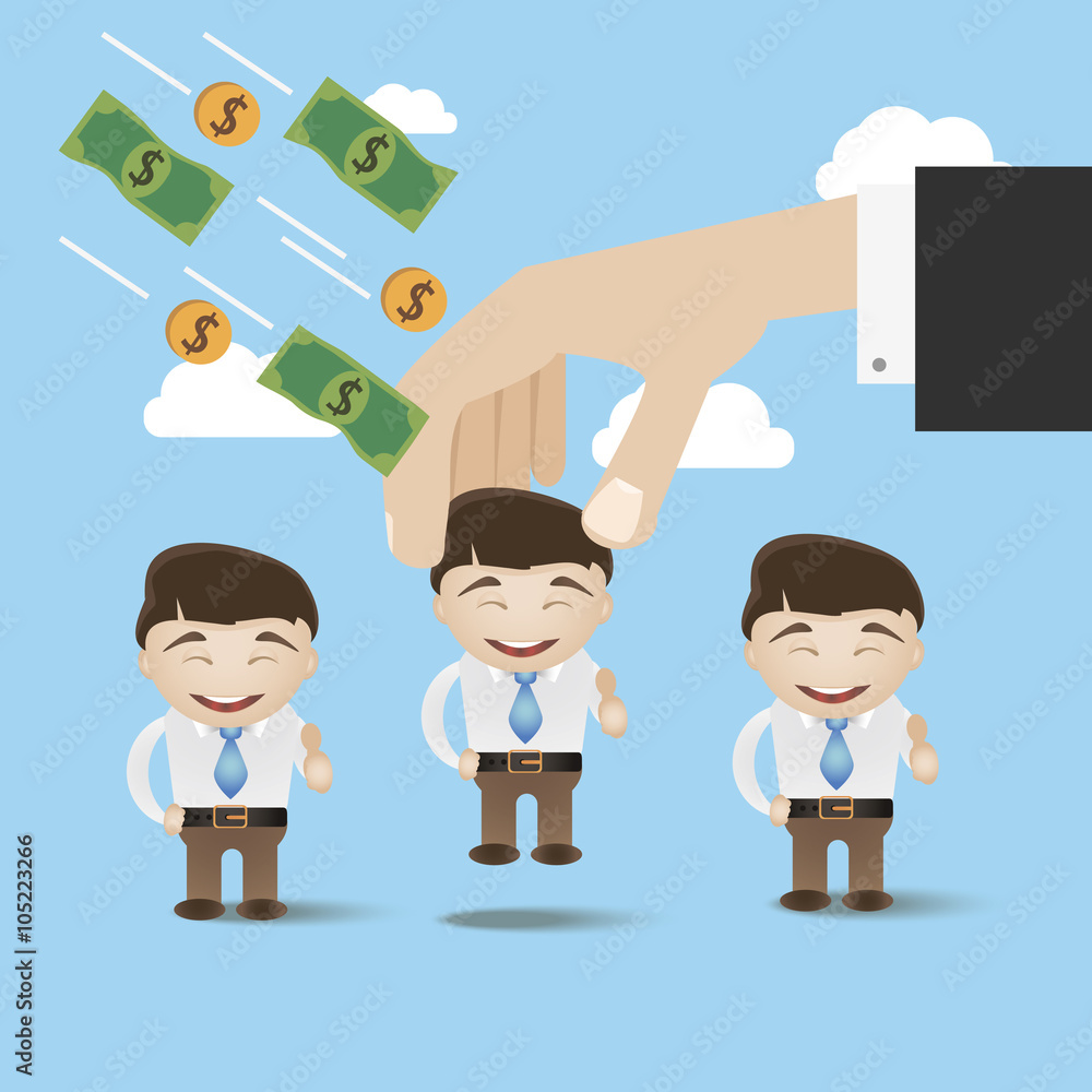 Successful business training concept vector illustration. Hand,