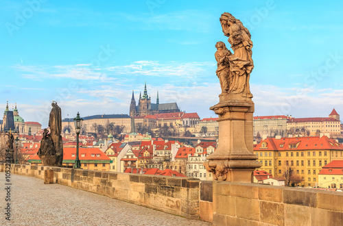View onto Prague Castle from Charles Bridge