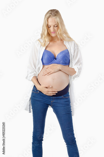 Beautiful Pregnant Woman Holding Belly