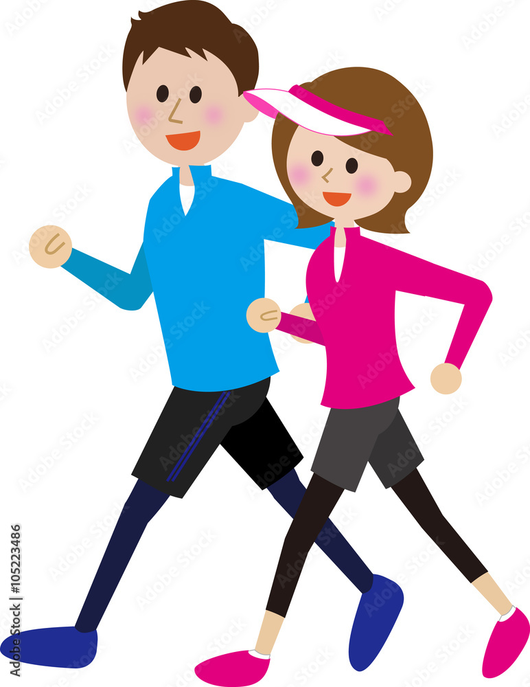 Fototapeta premium ウォーキングするカップル