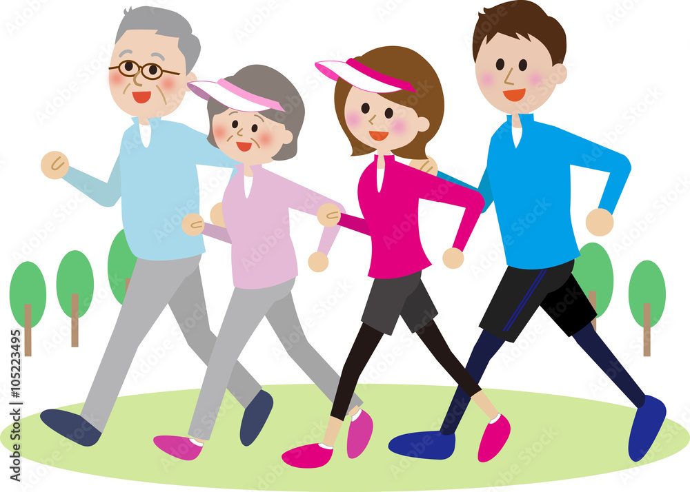 ウォーキングする人たち