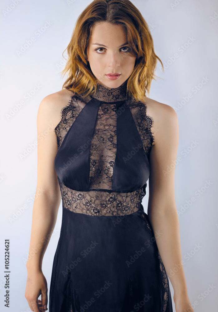Beautiful Sexy Woman in Lingerie. Silk & Lace Gown Beautiful Sexy Woman in Lingerie. Silk & Lace Gown