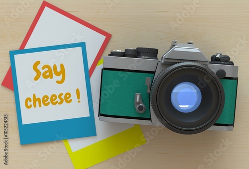Say cheese, message on photo frame