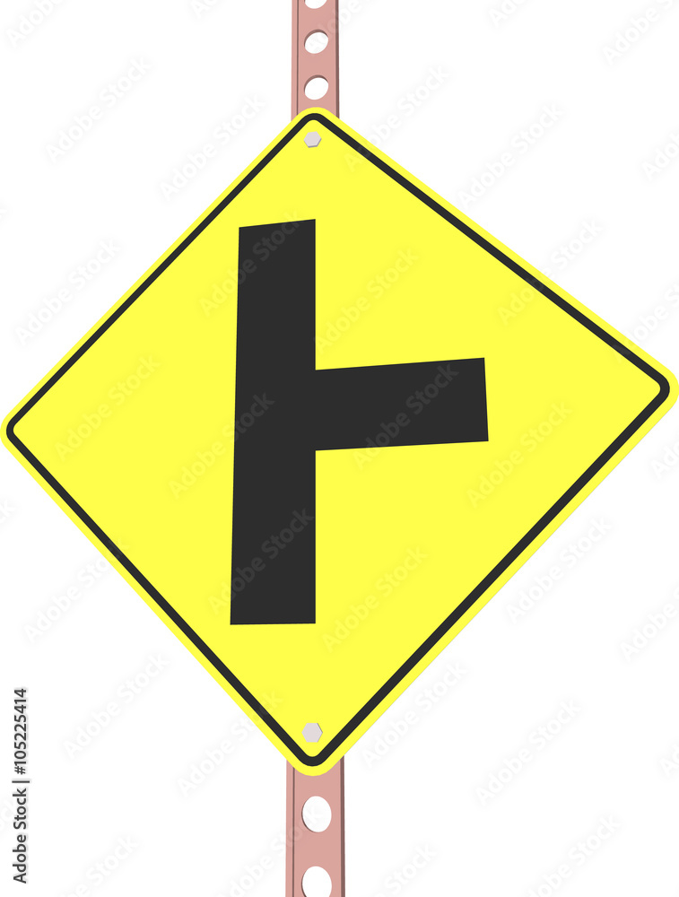 3d illustration of yellow roadsign isolated on white background 3d illustration of yellow roadsign isolated on white background