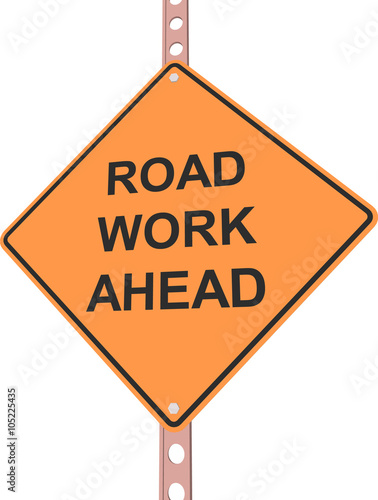 3d illustration of yellow roadsign isolated on white background