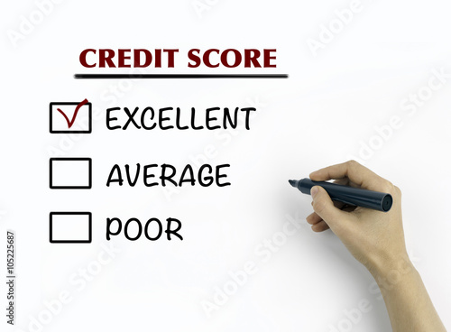 Hand with marker writing Credit Score concept