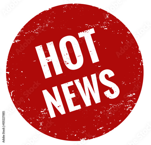 Stempel Grunge hot news rot button