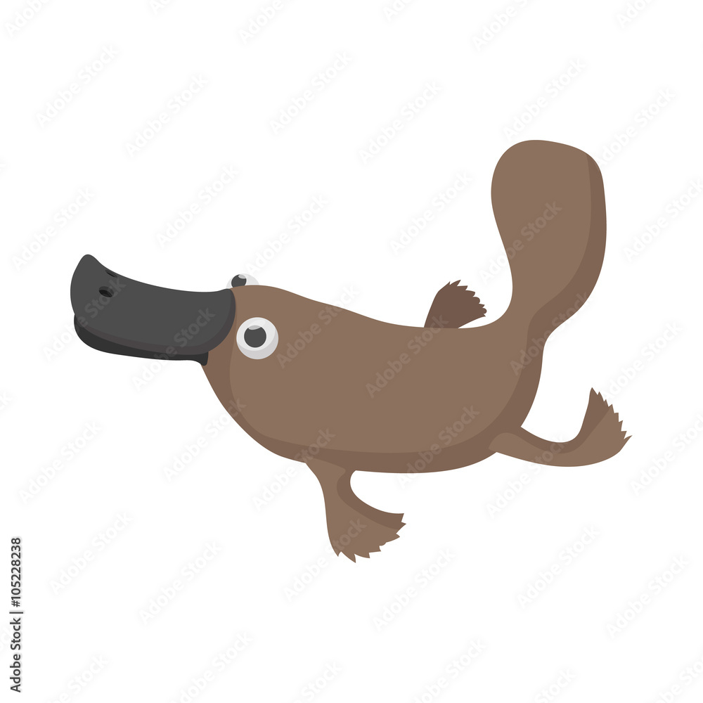 Australian platypus icon, cartoon style Australian platypus icon, cartoon style