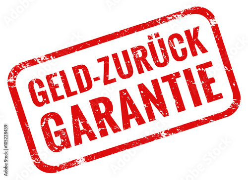 Geld zurück garantie stempel rot
