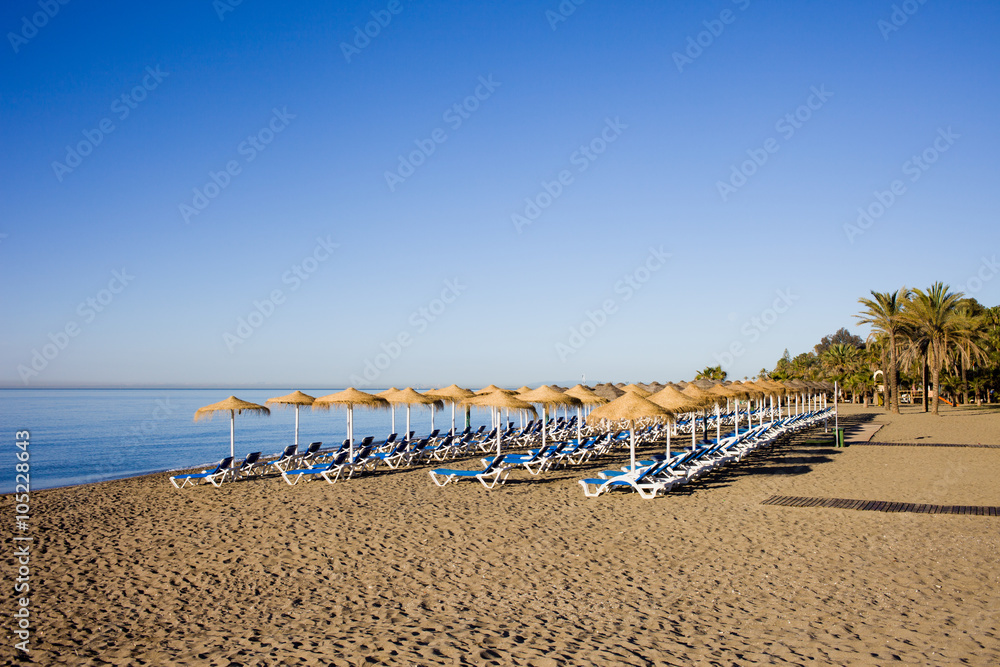 Marbella Beach on Costa del Sol in Spain Marbella Beach on Costa del Sol in Spain
