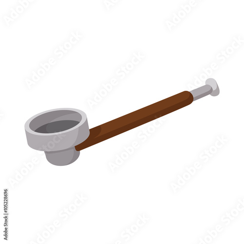 Wooden pipe for smoking marijuana icon