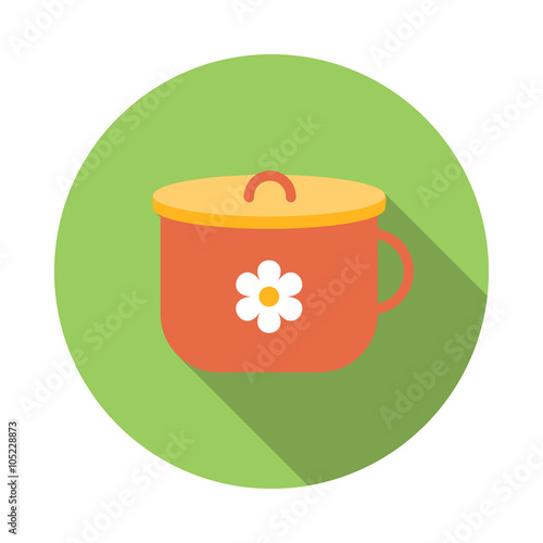 Red potty icon, flat style