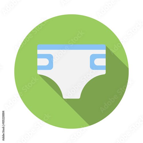 Baby diaper icon, flat style