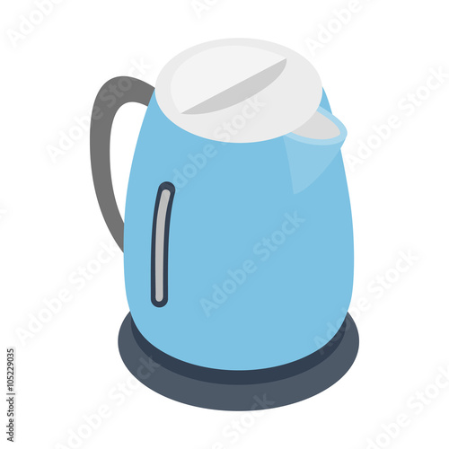 Electric kettle icon, isometric 3d style