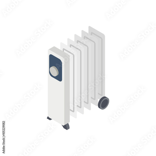 Electric oil heater icon, isometric 3d style
