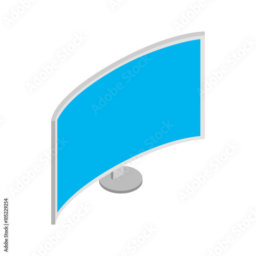 Curve TV icon, isometric 3d style 