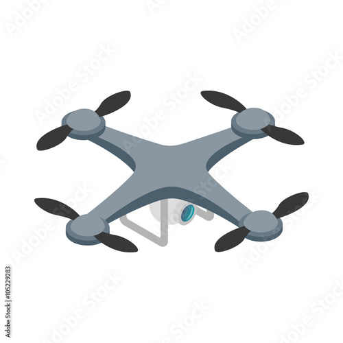 Quadrocopter icon, isometric 3d style 