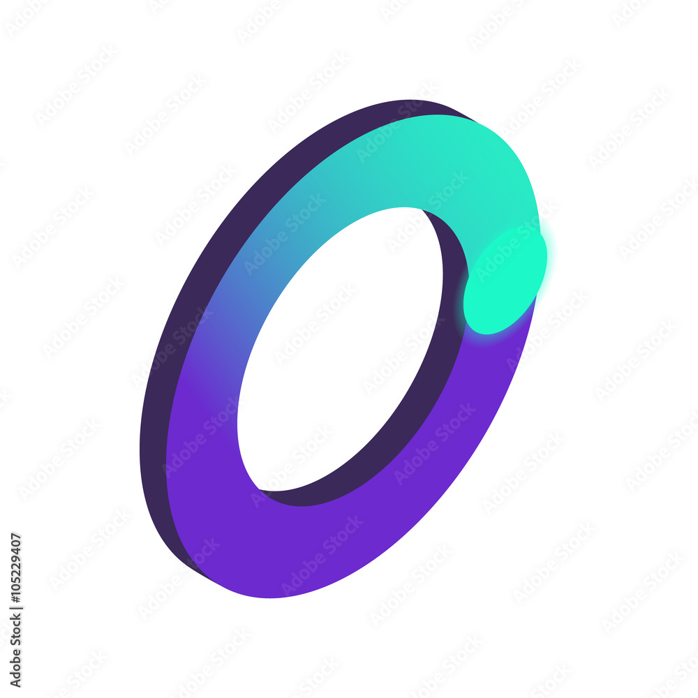 Loading circle sign icon, isometric 3d style Loading circle sign icon, isometric 3d style