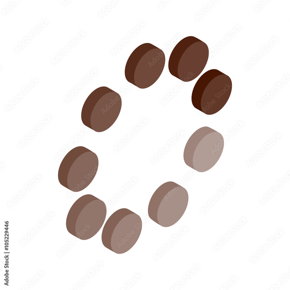 Circle loading bar icon, isometric 3d style Circle loading bar icon, isometric 3d style