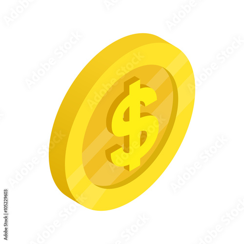 Gold coin with dollar sign icon